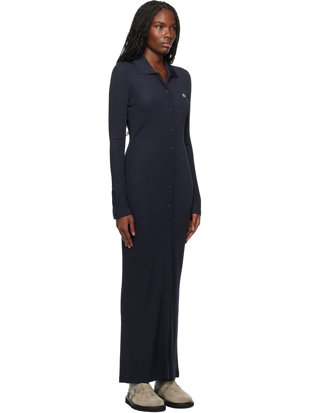 Navy Kenzo Paris Long Rib Cardigan Maxi Dress - 2