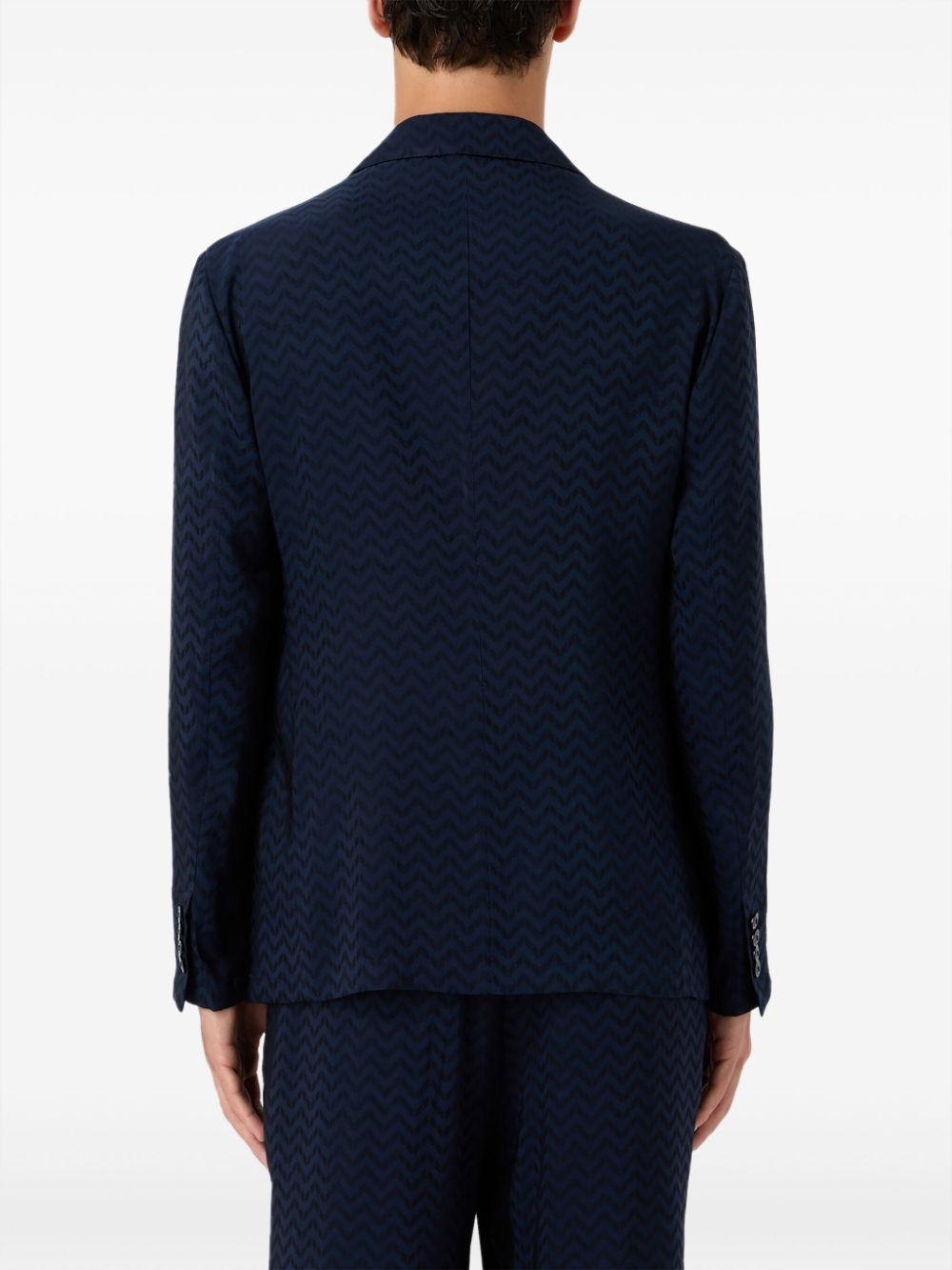 zigzag-print single-breasted blazer - 4
