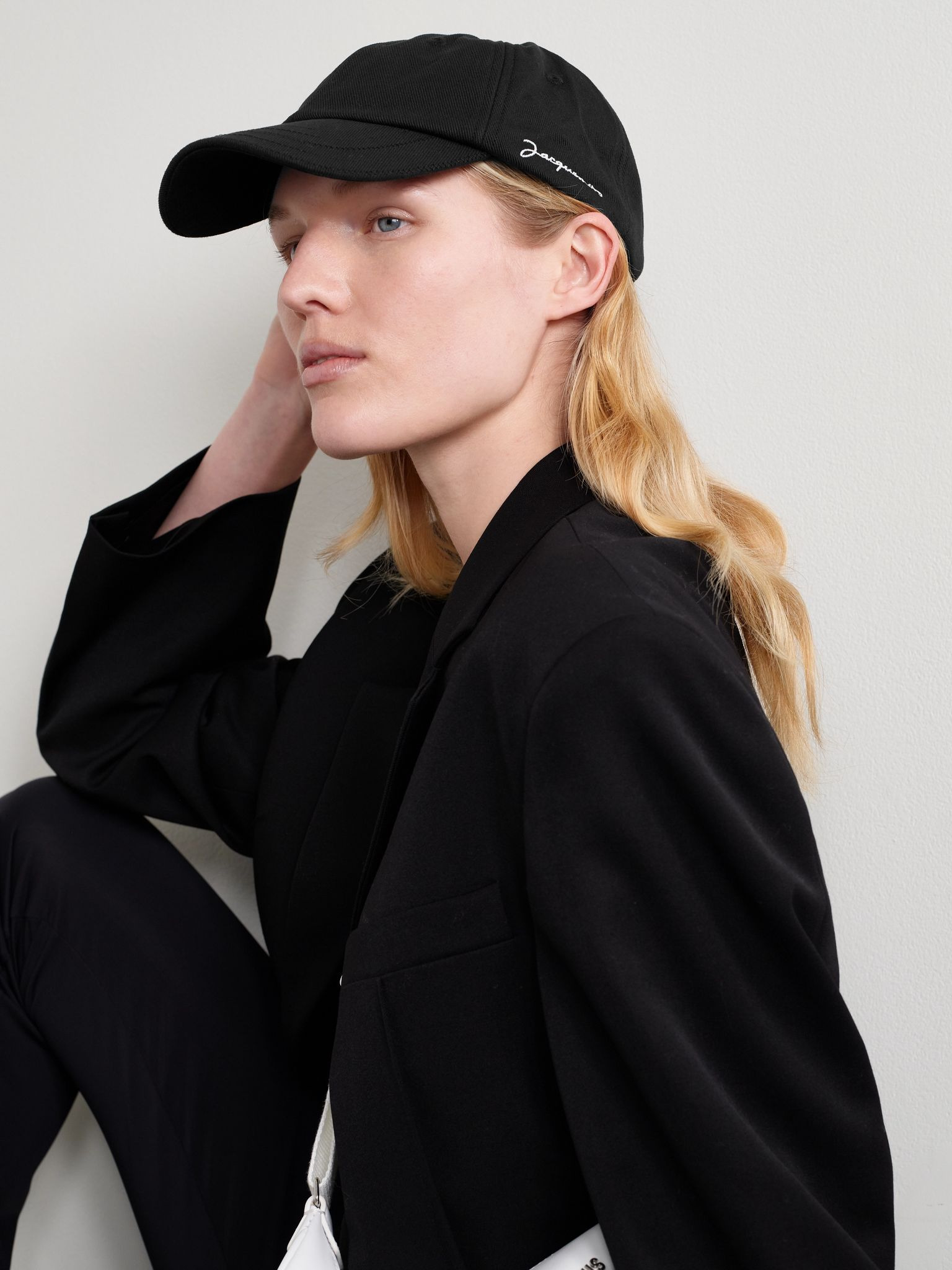 Embroidered cotton-twill baseball cap Black - 2