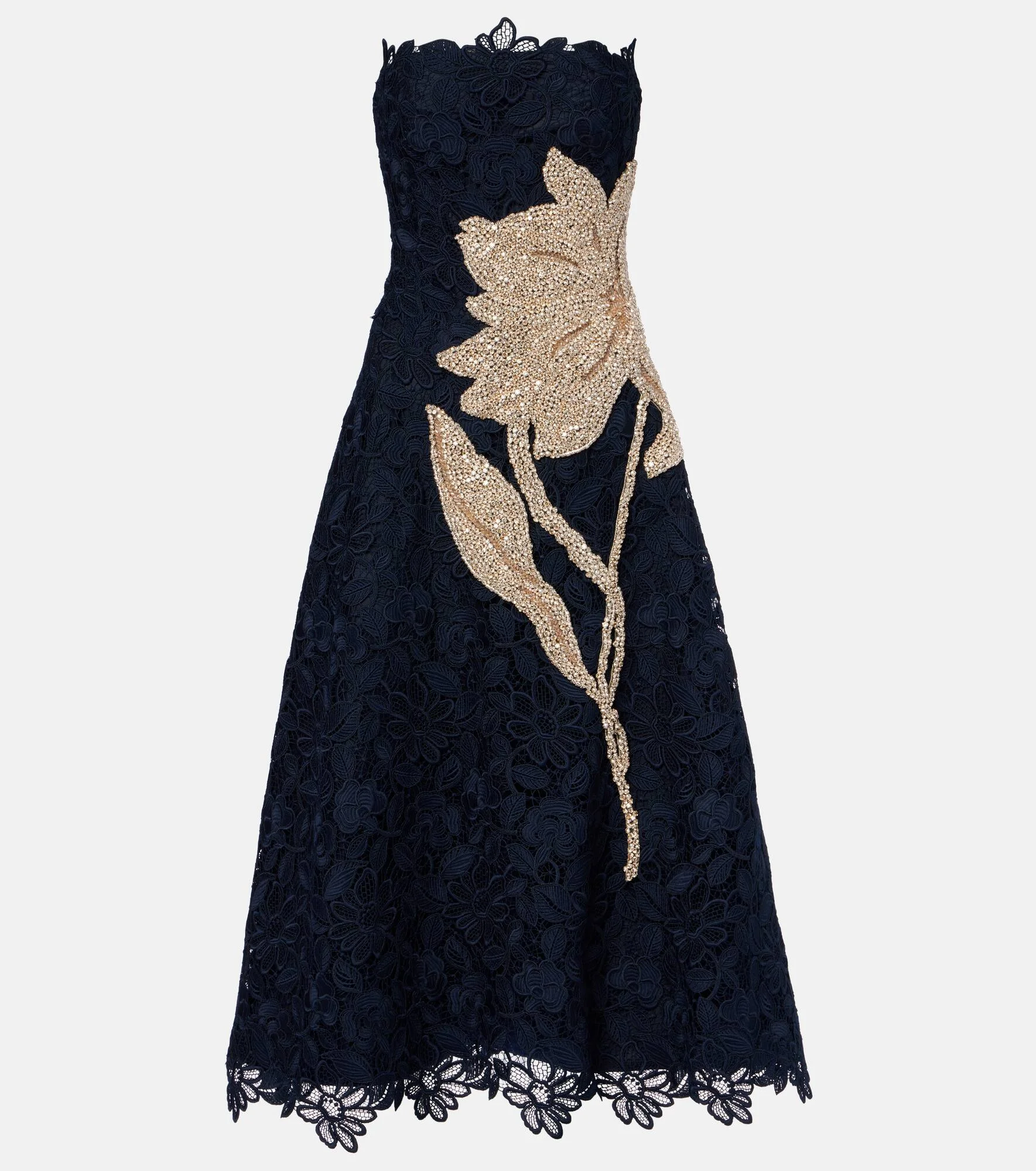 Mariela appliqué lace gown - 1