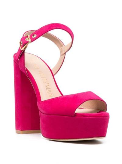 Stuart Weitzman 135mm platform suede sandals outlook