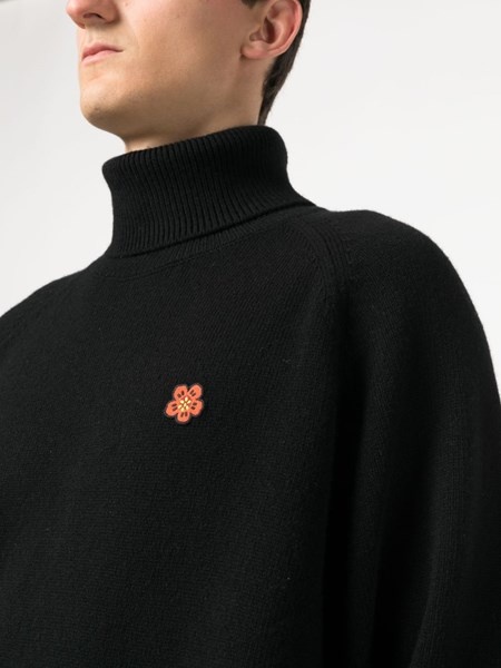 KENZO Wool turtleneck sweater with boke flower KENZO Wool turtleneck sweater with boke flower