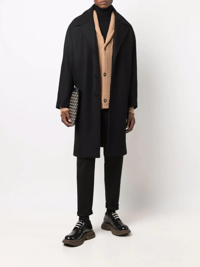 Neil Barrett logo-button single-breasted mid-length coat outlook