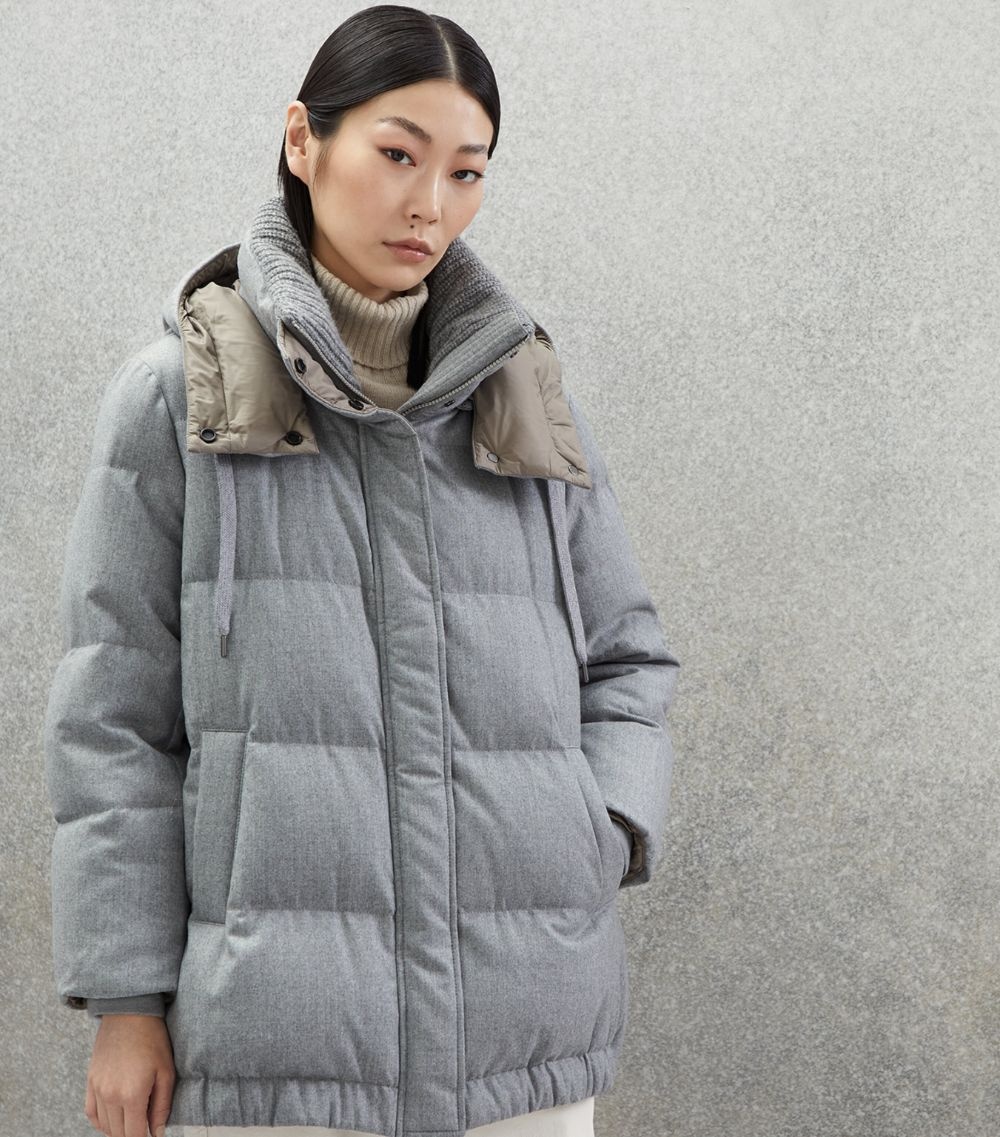 Brunello Cucinelli Virgin wool flannel down jacket with