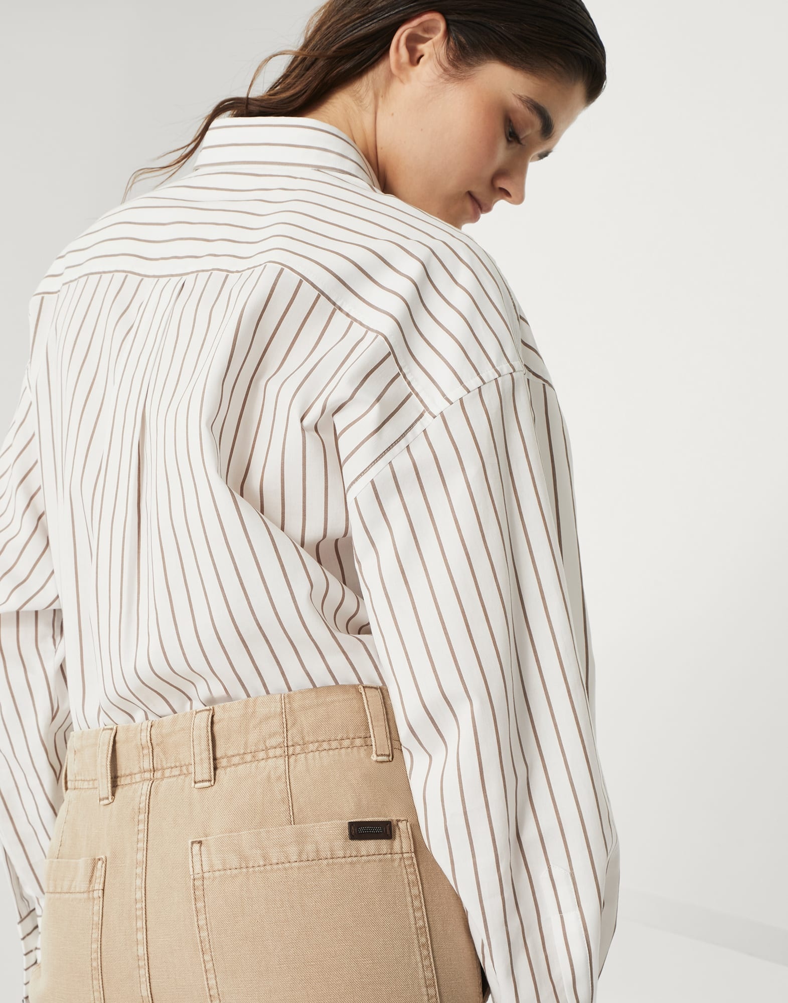 Brunello Cucinelli Garment-dyed cotton and linen cover chino