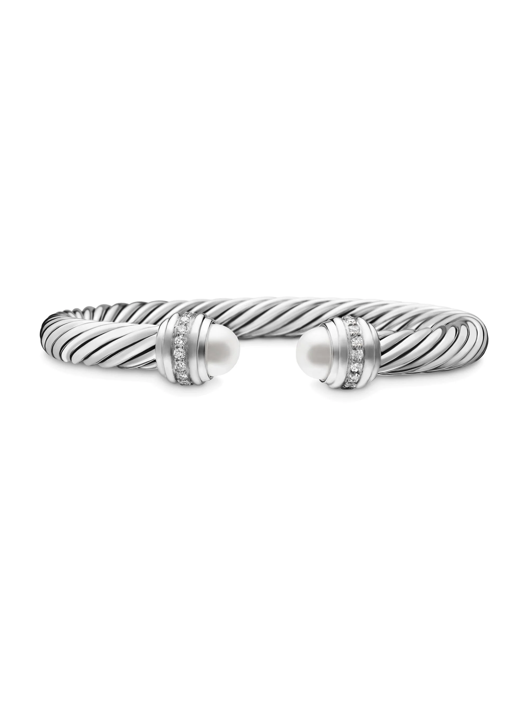 Women's Classic Cable Bracelet in Sterling Silver - Pearl - 1