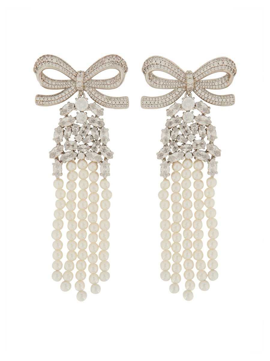 Drop Earrings With Bow - 1