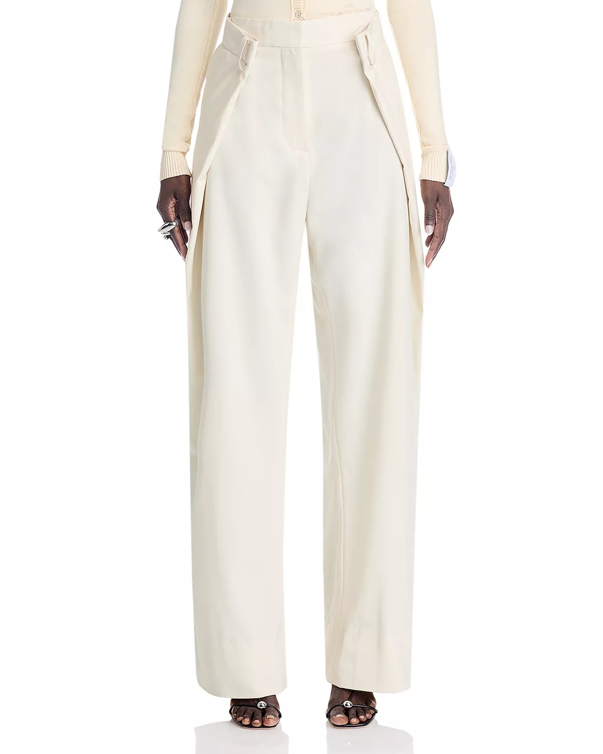 Pleated Wide Leg Pants - 7