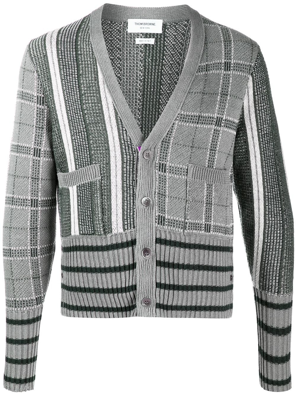 Funmix jacquard classic V-neck cardigan - 1