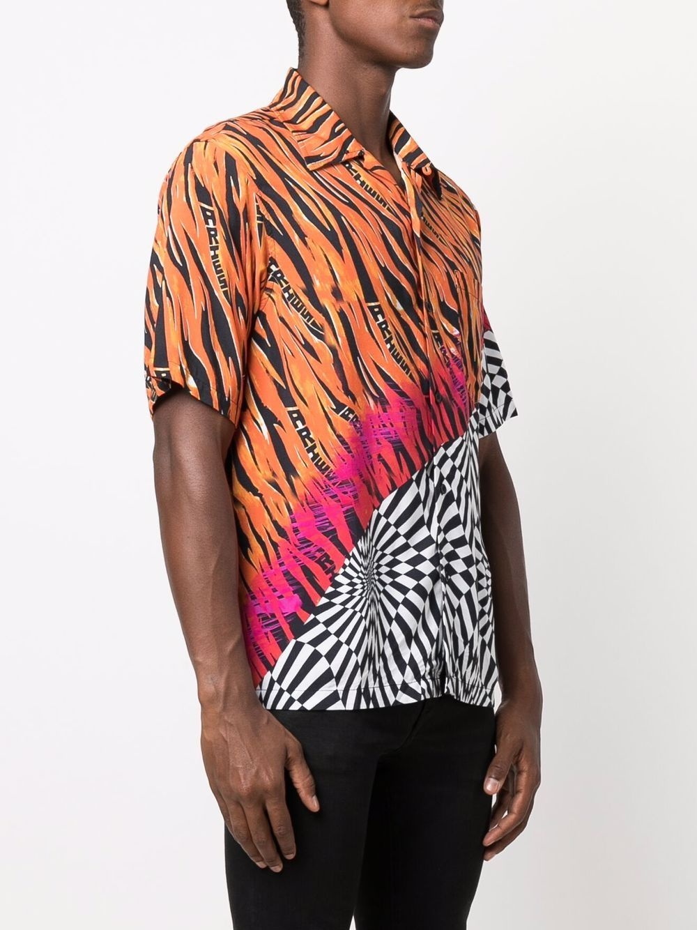 mixed print short-sleeve shirt - 4