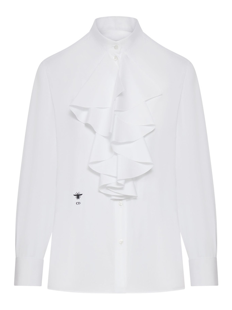 BLOUSE WITH RUFFLED NECKLINE - 1