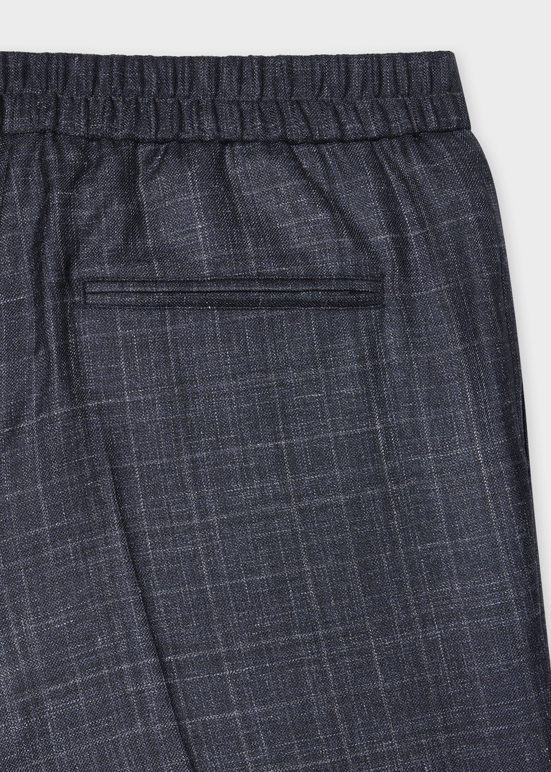 Paul Smith Navy Wool-Silk Elasticated-Waist Trousers outlook