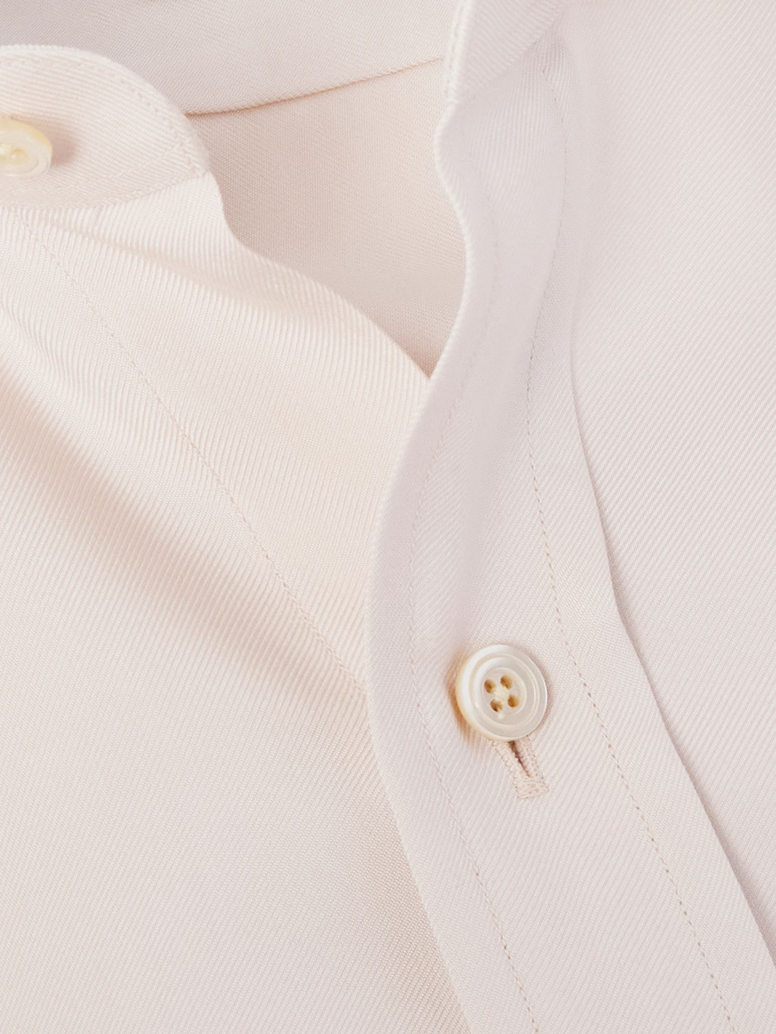 Slim-Fit Cutaway-Collar Twill Shirt Pink - 5