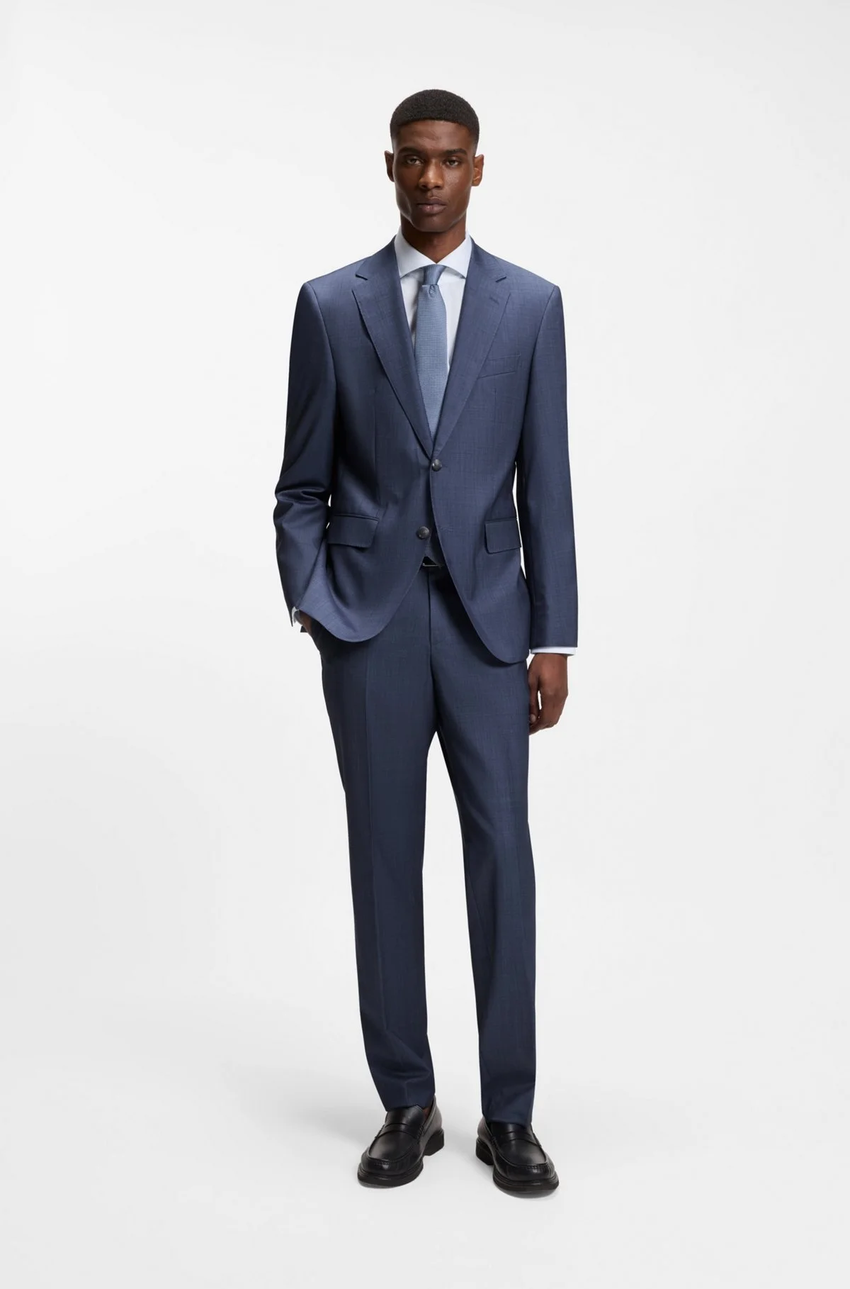 TWO-PIECE REGULAR-FIT SUIT IN VIRGIN WOOL AND SILK - 1