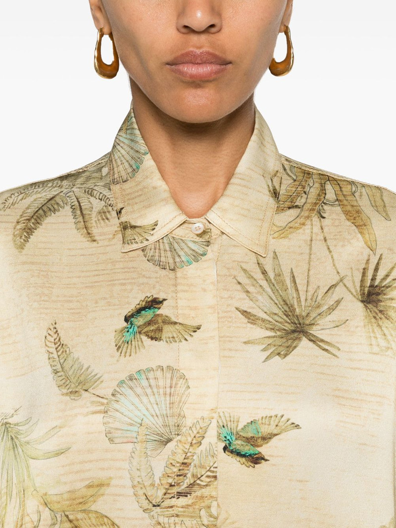 botanical-print satin shirt 5