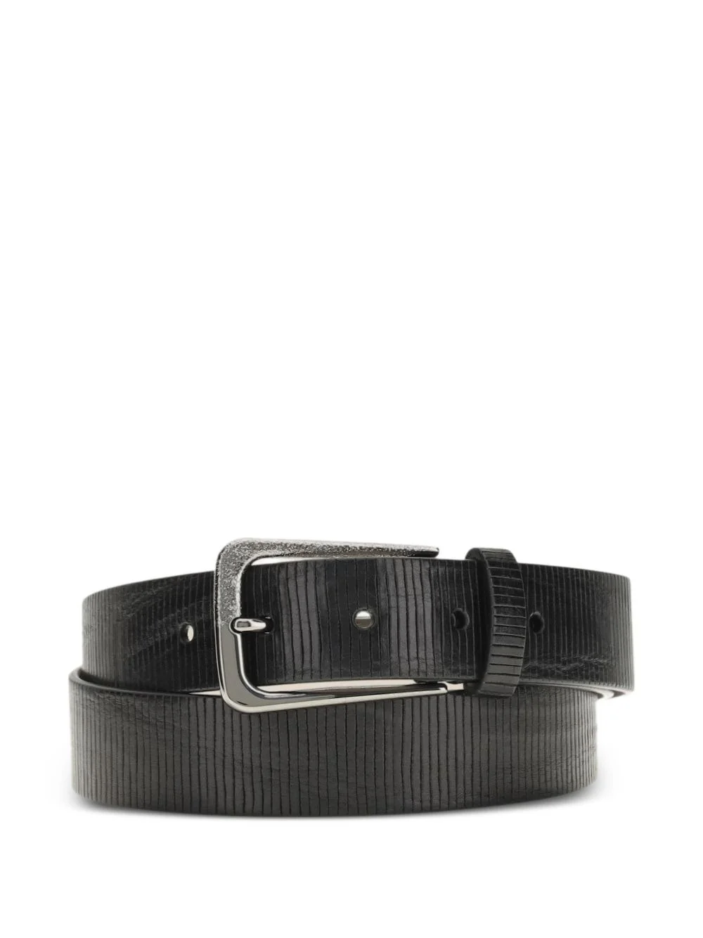 grained leather belt - 1