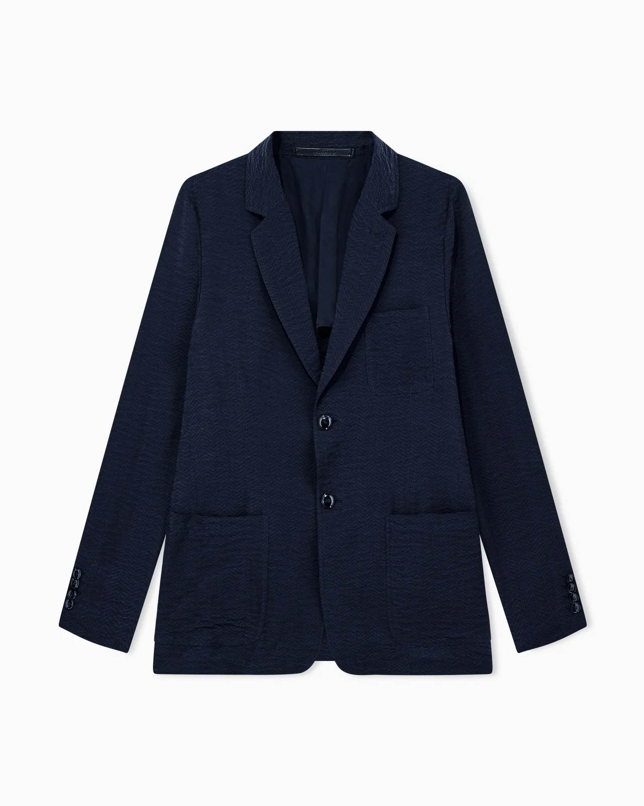 BLAZER REGULAR FIT IN MICRO JACQUARD CHEVRON CUPRO - 1