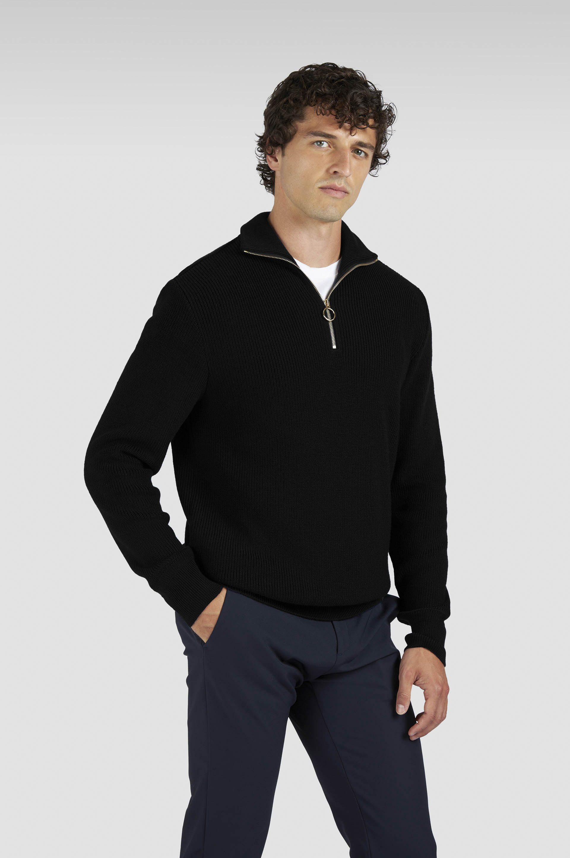 TECH WOOL HALF ZIP SWEATER - 6