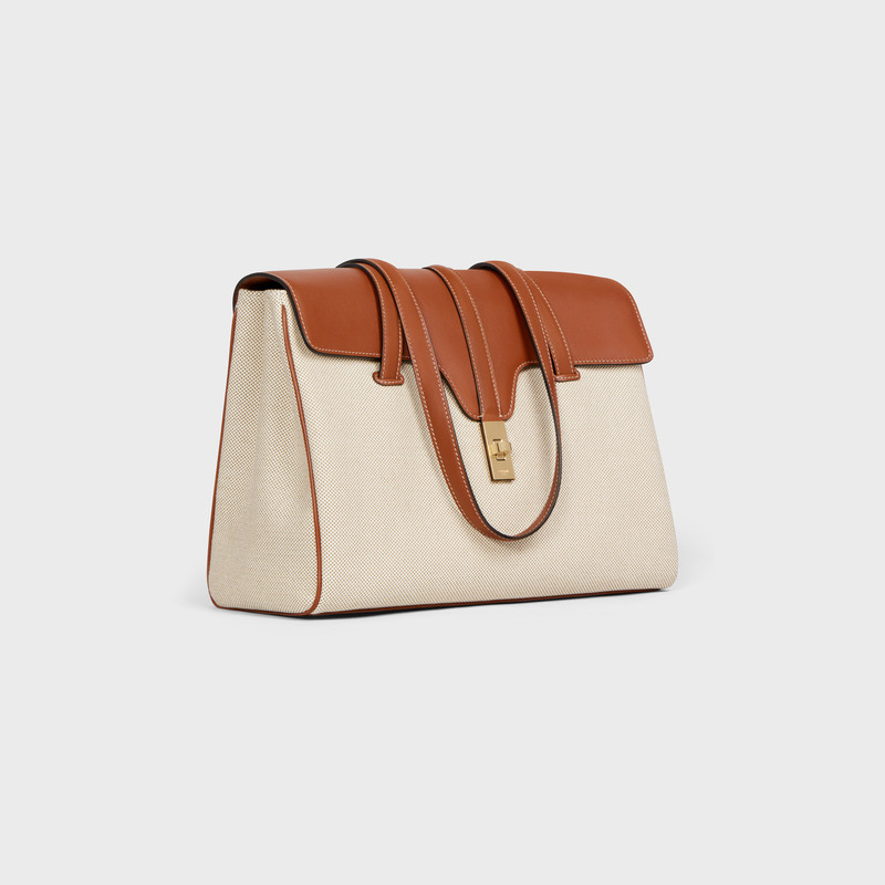CELINE Medium Soft 16 Bag in Textile and Calfskin outlook