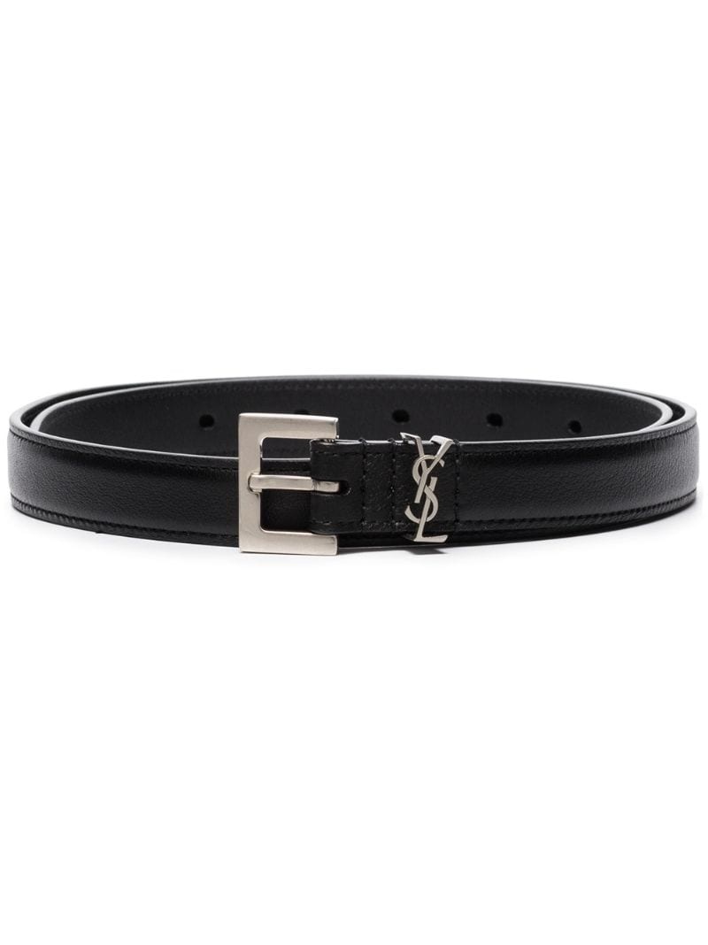 Monogram leather belt - 1