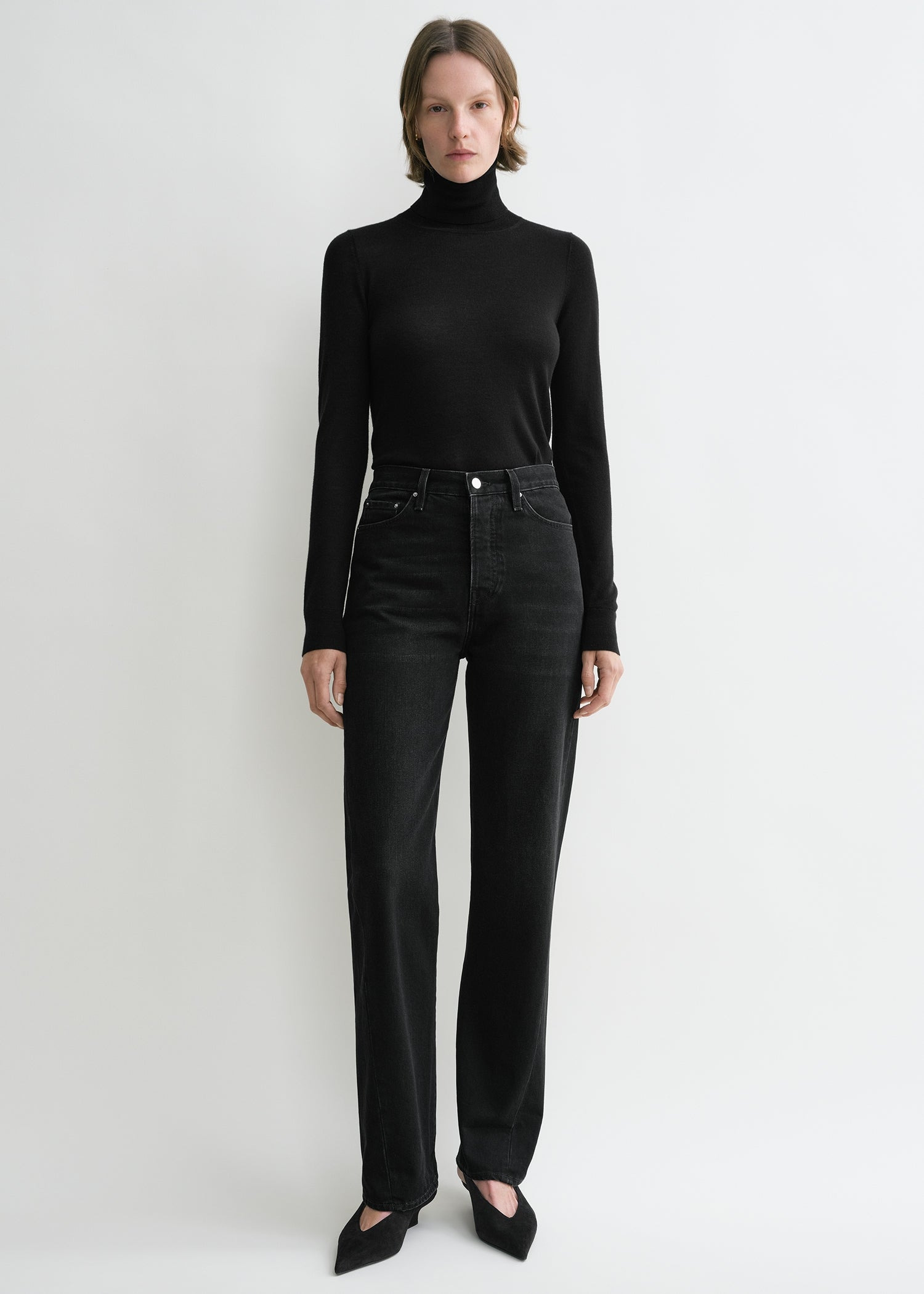 Twisted seam denim full length faded black - 2