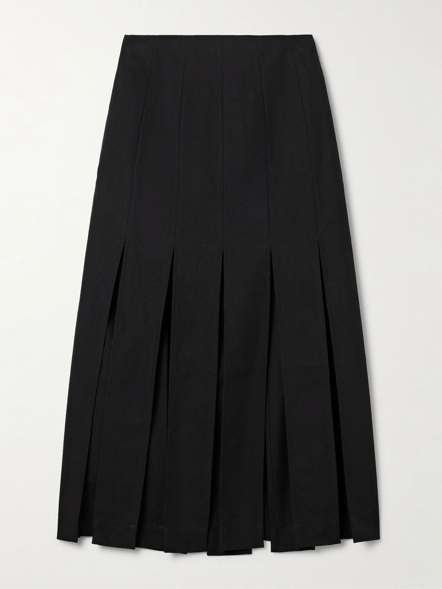 Cotton-blend canvas midi skirt Charcoal - 1