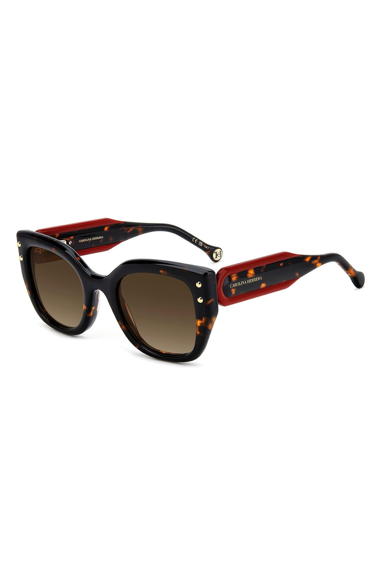 Carolina Herrera 51mm Gradient Square Sunglasses in Havana/Brown Sf at Nordstrom - 2