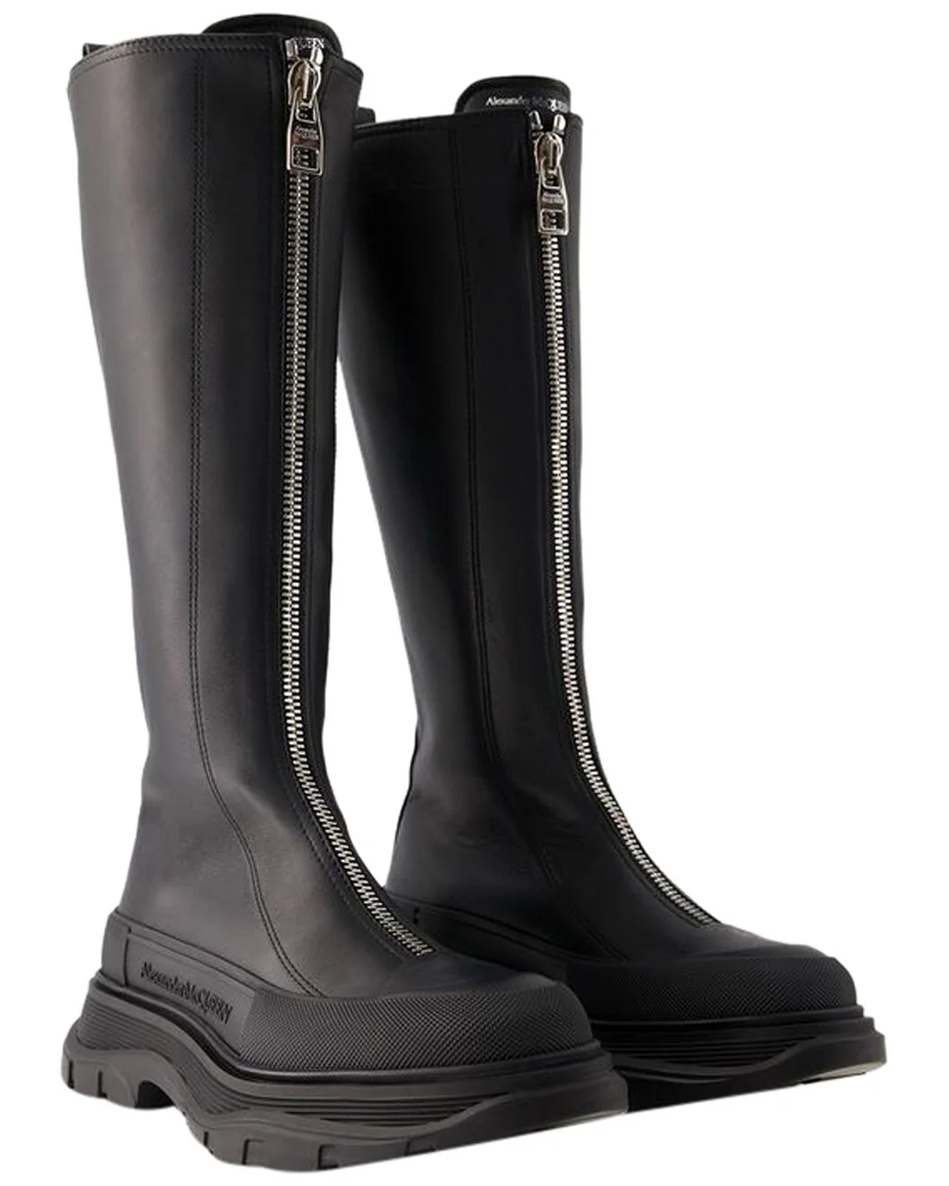 Alexander McQueen Women's Leather Tread Slick Boot (Authentic Pre-Loved) - 1