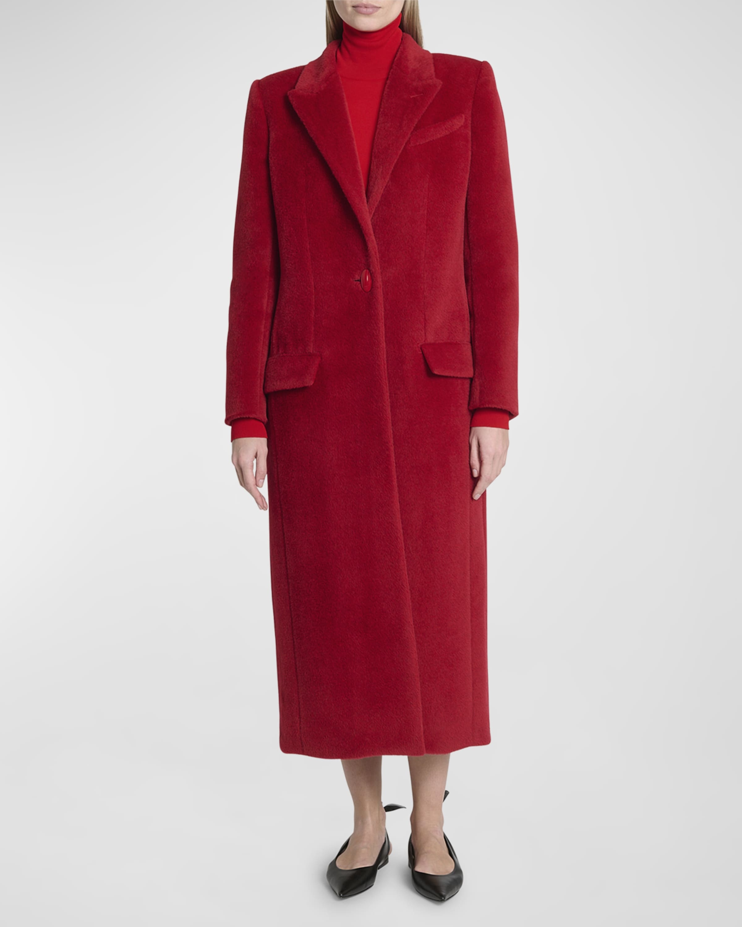 Long Single-Breasted Wool Coat - 2