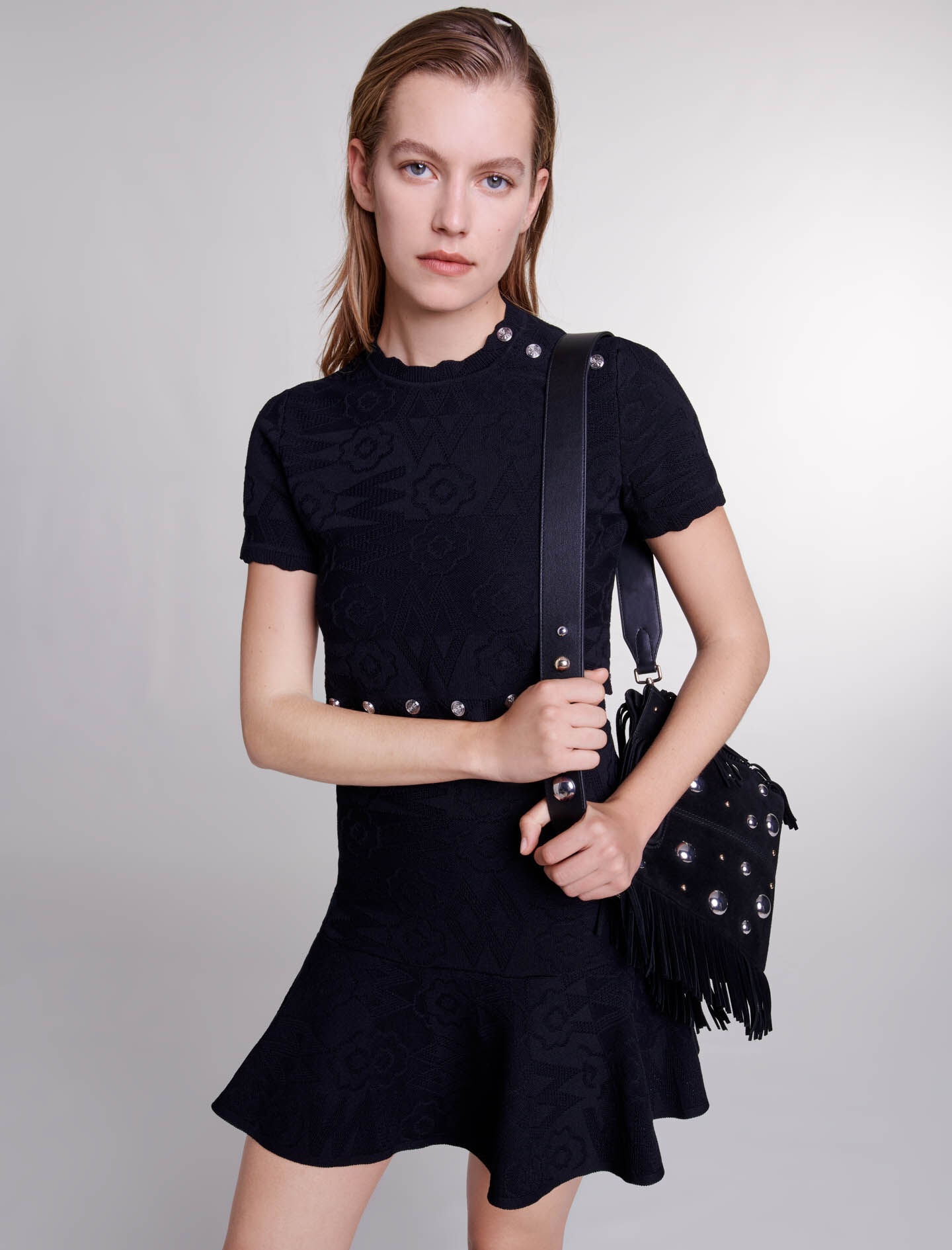 Trompe l'œil knit mini dress - 6