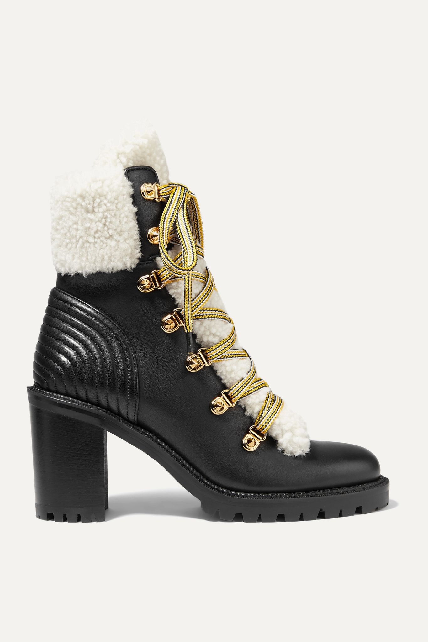 Yetita 70 shearling-trimmed leather ankle boots - 1