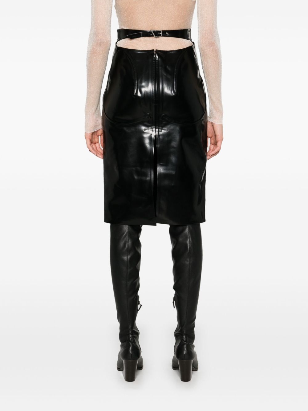 faux-leather mini skirt - 4