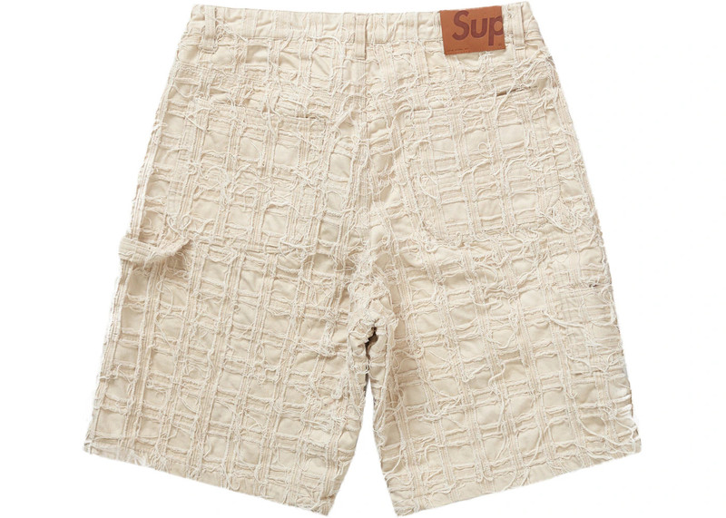 Supreme Supreme Frayed Patchwork Baggy Denim Short Natural outlook