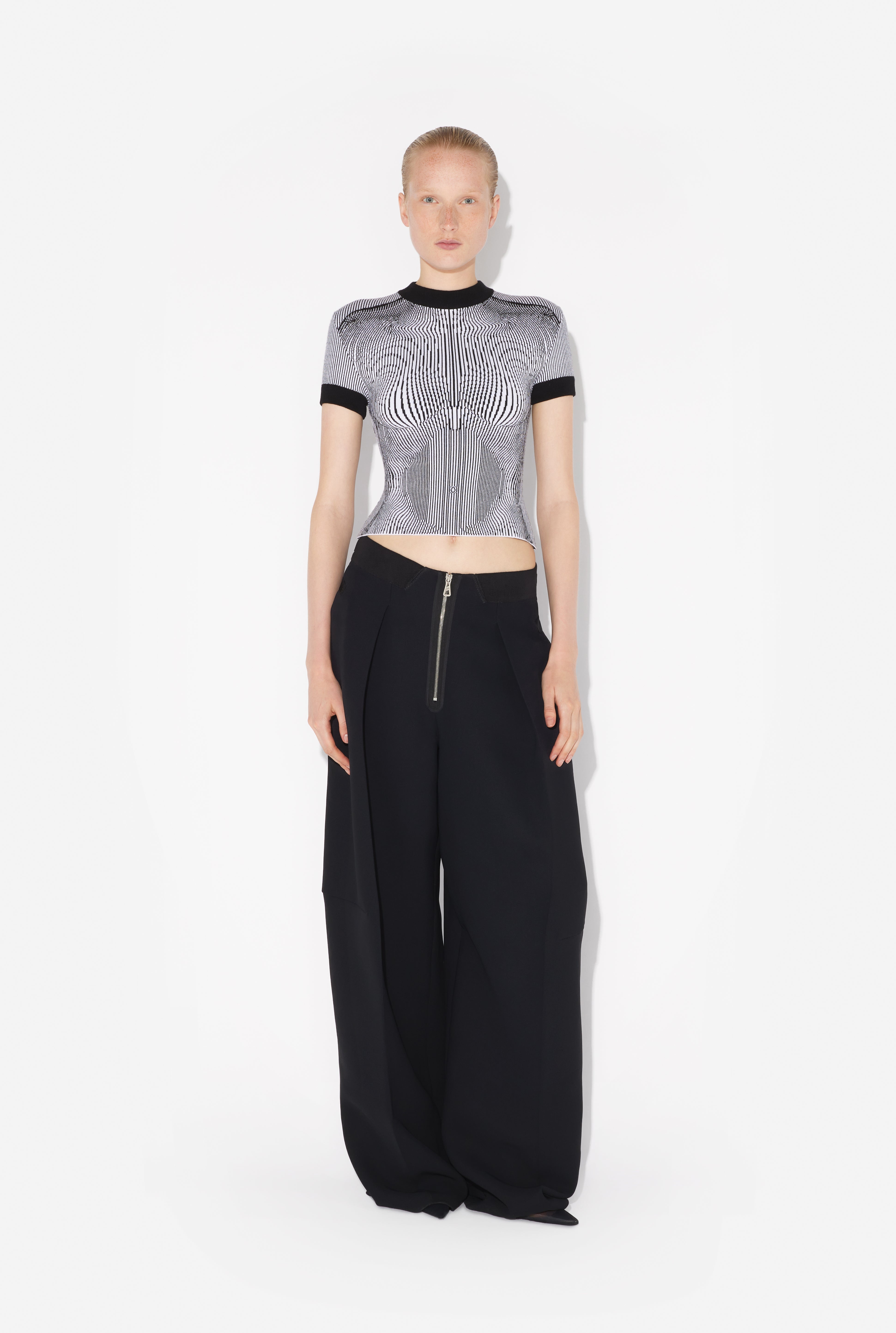 THE MORPHING PINSTRIPES JACQUARD T-SHIRT - 3