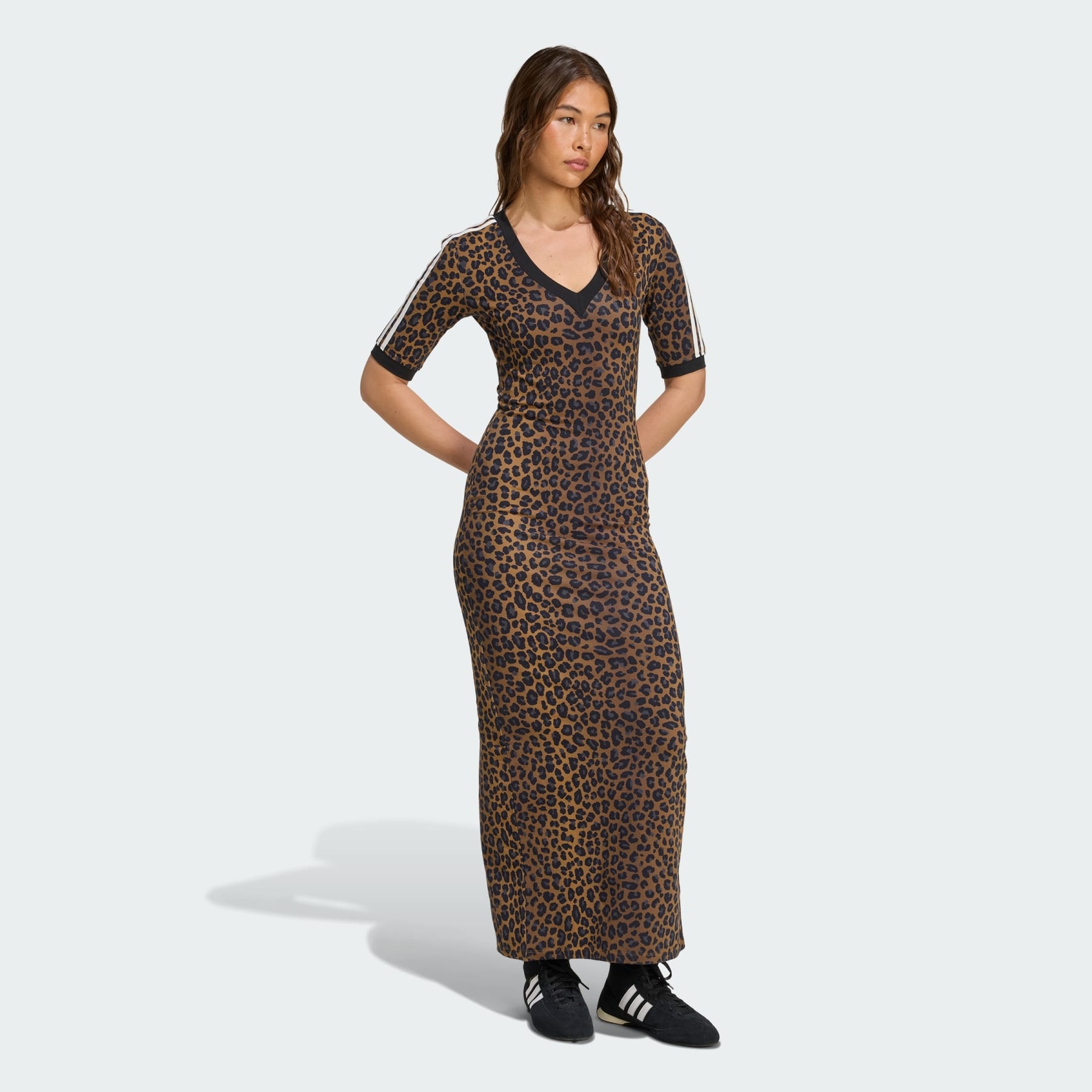 Leopard V-Neck Maxi Dress - 4