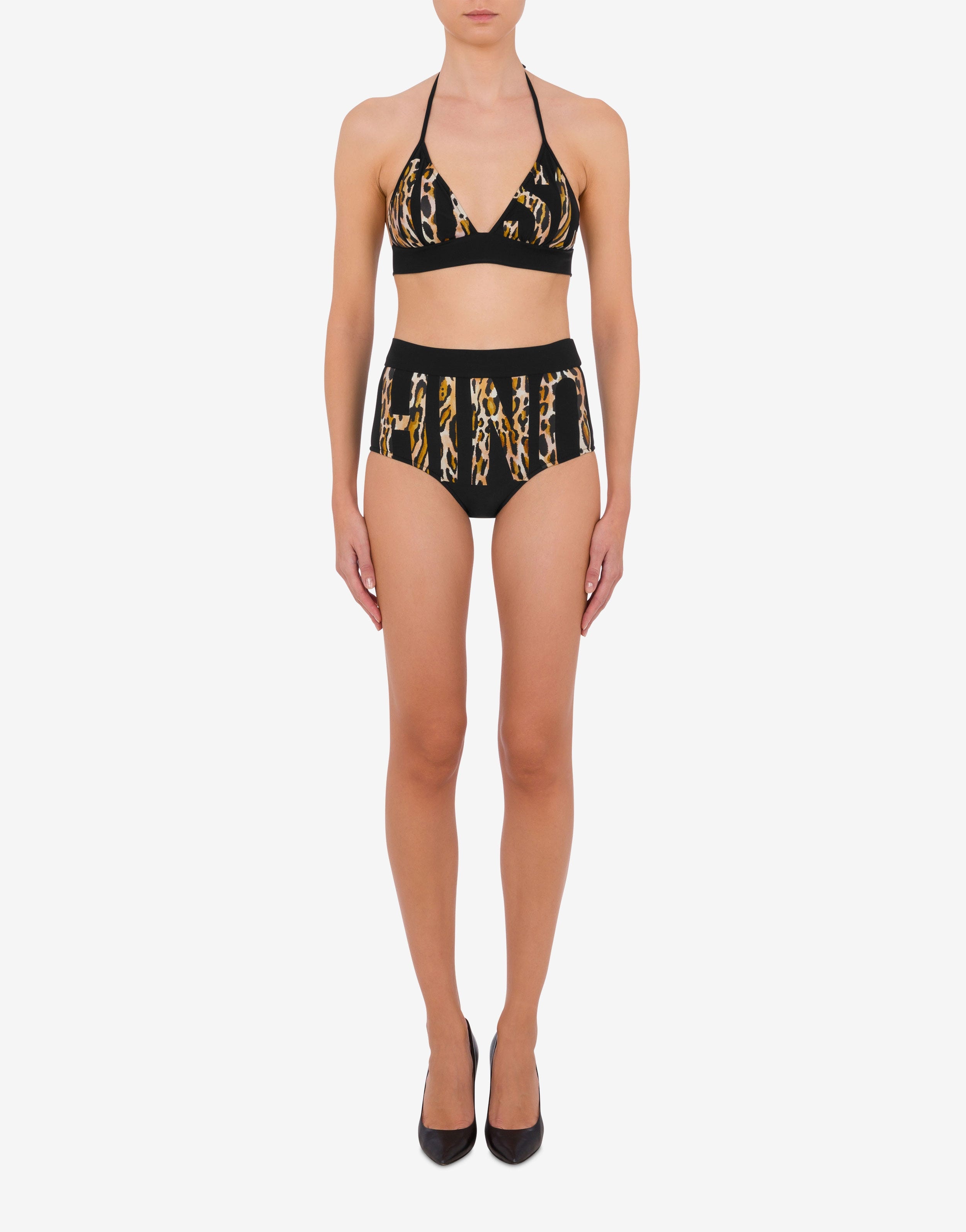LEOPARD LOGO PRINT BIKINI TOP - 2