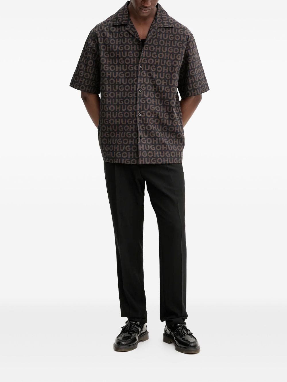 herringbone drawstring trousers - 2