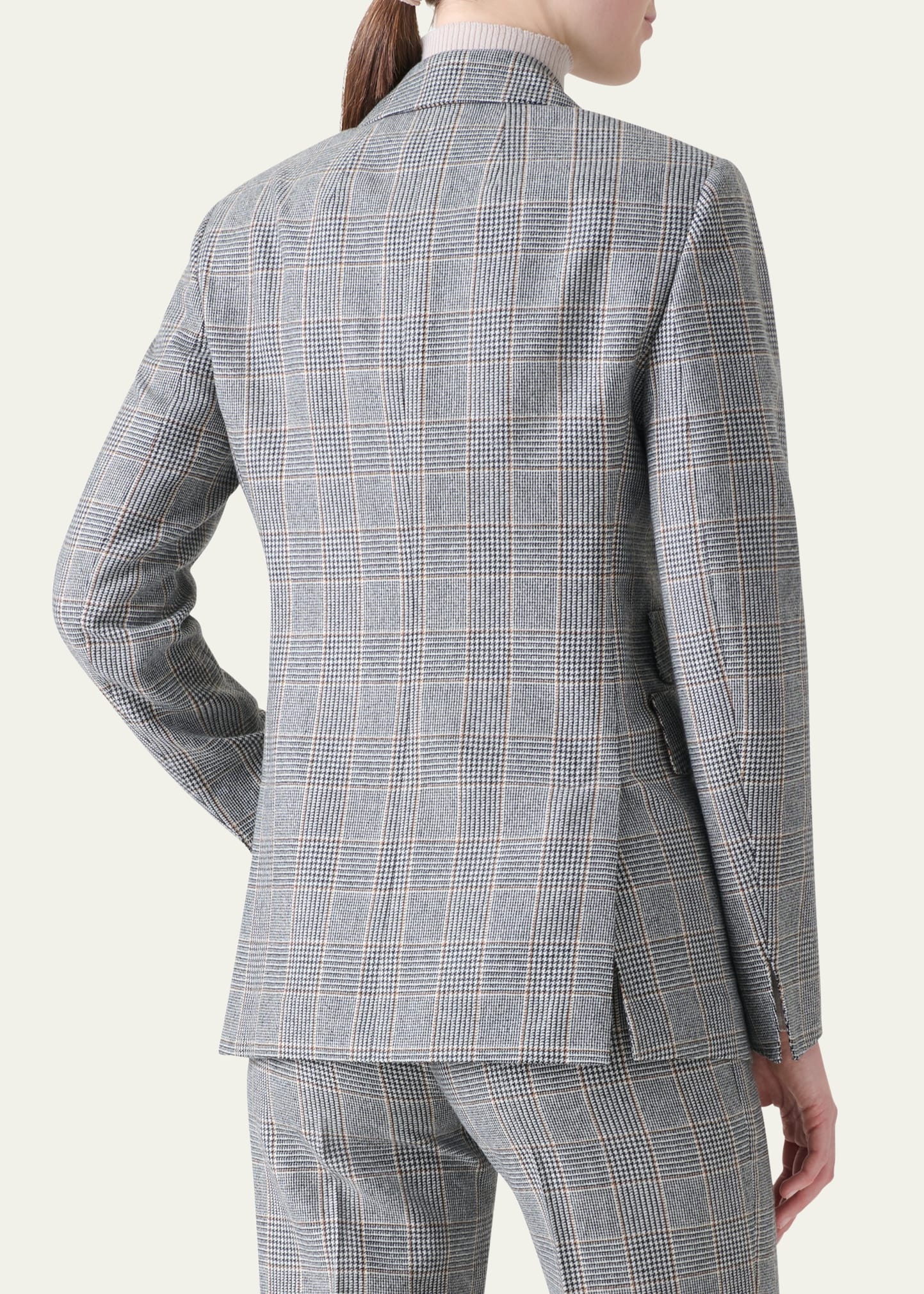 Arie Prince Of Wales Check Cashmere Single-Breasted Jacket - 3