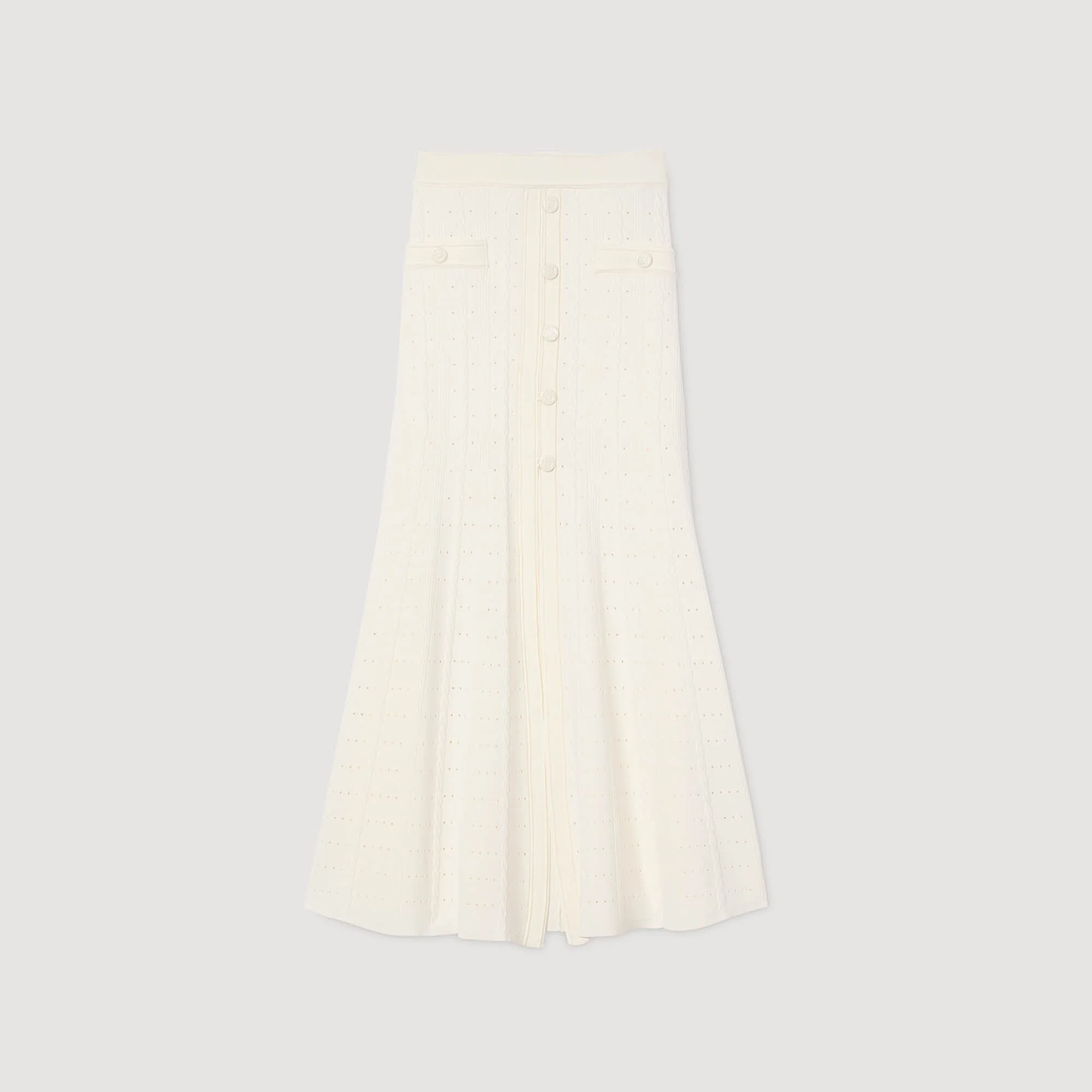 POINTELLE KNIT MIDI SKIRT - 1