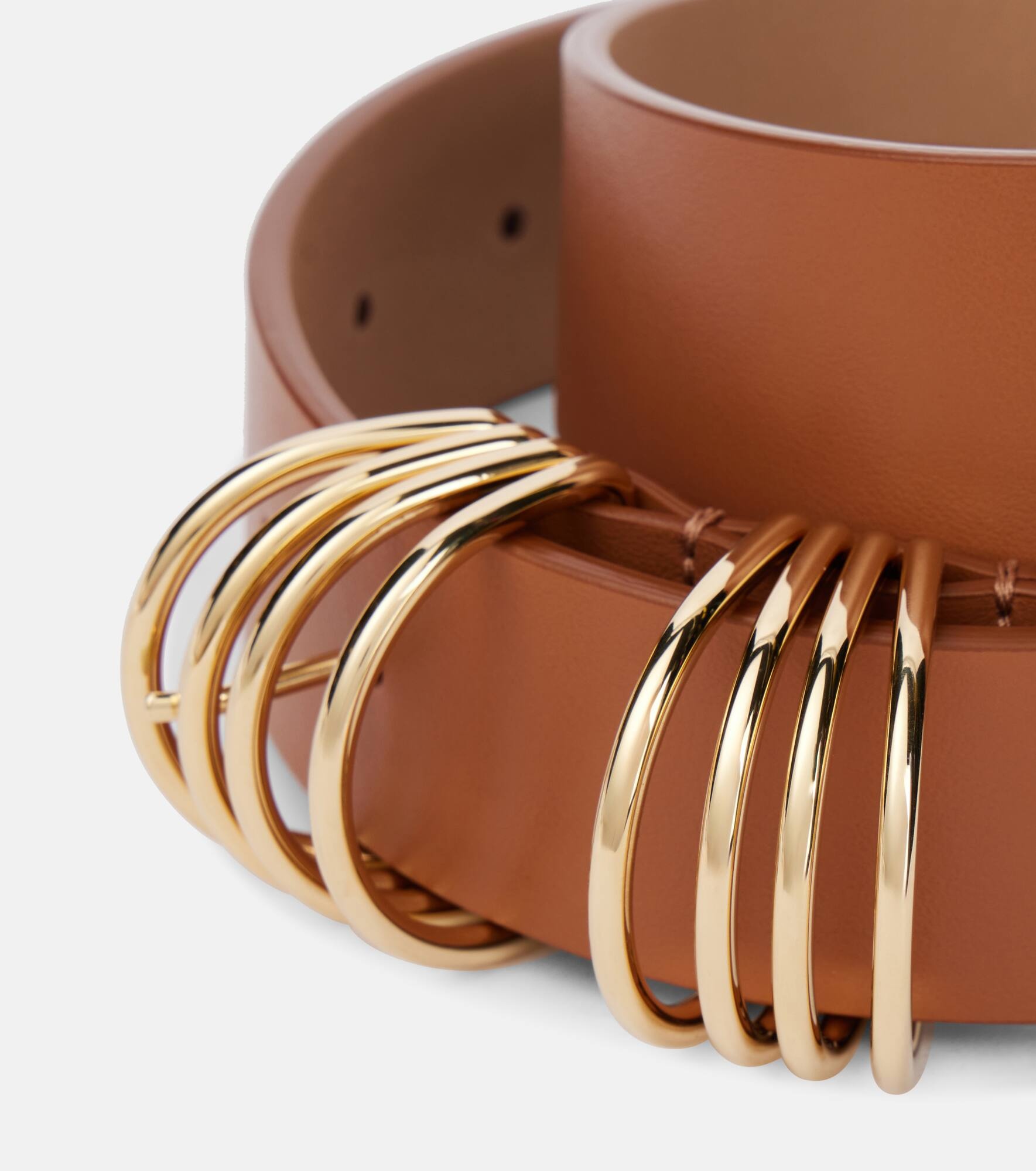 Embellished leather belt - 3