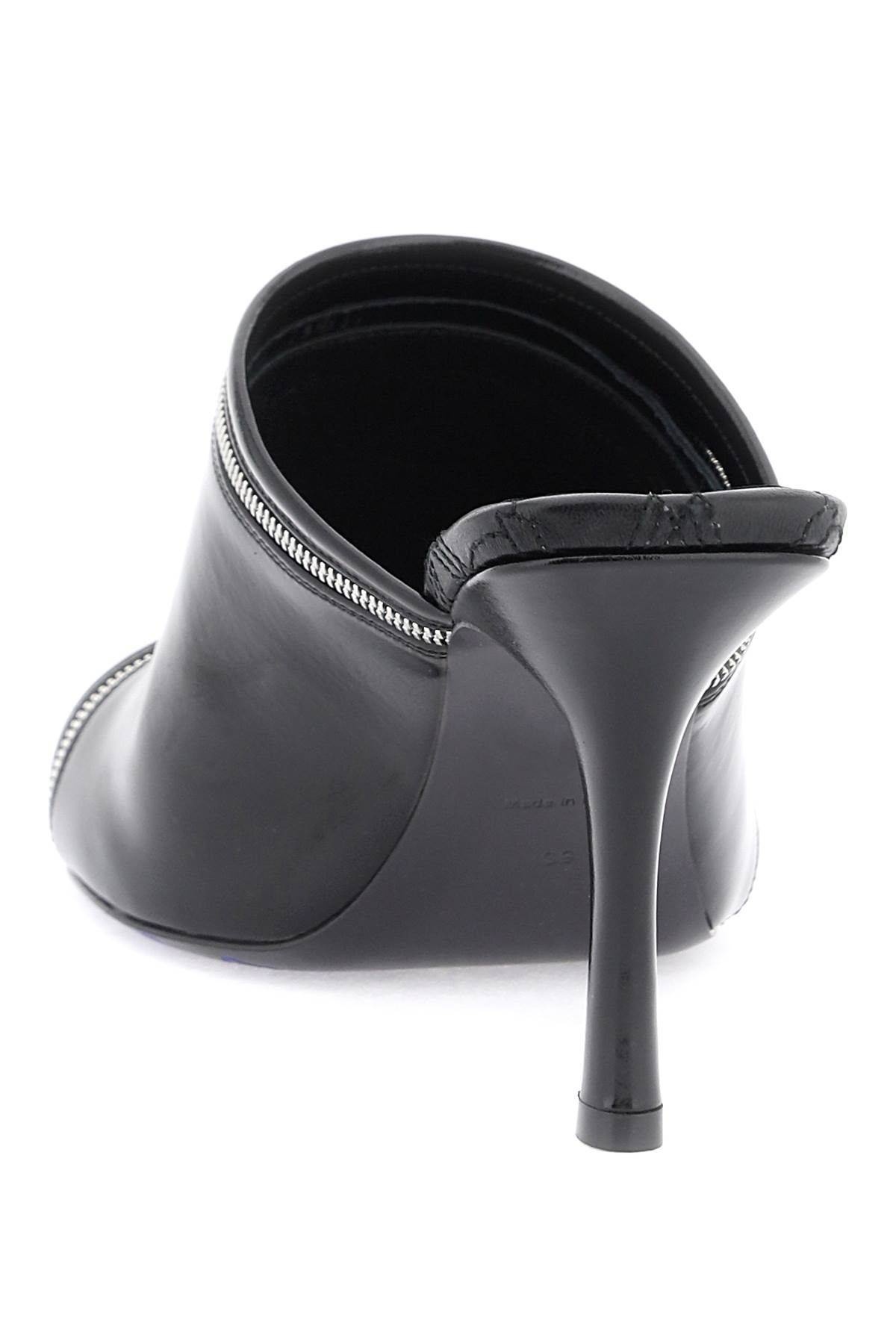 Burberry GLOSSY LEATHER PEEP MULES | residenza725 | REVERSIBLE