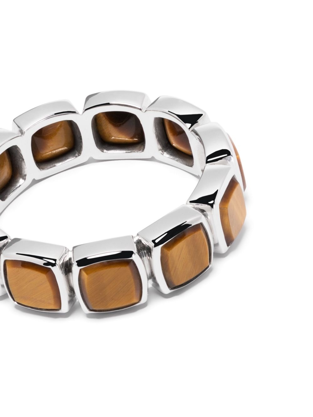 sterling silver cushion tiger eye ring - 4