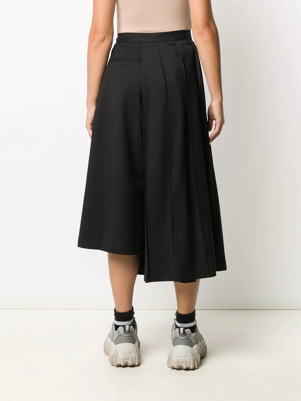 asymmetric pleated skirt trousers - 4