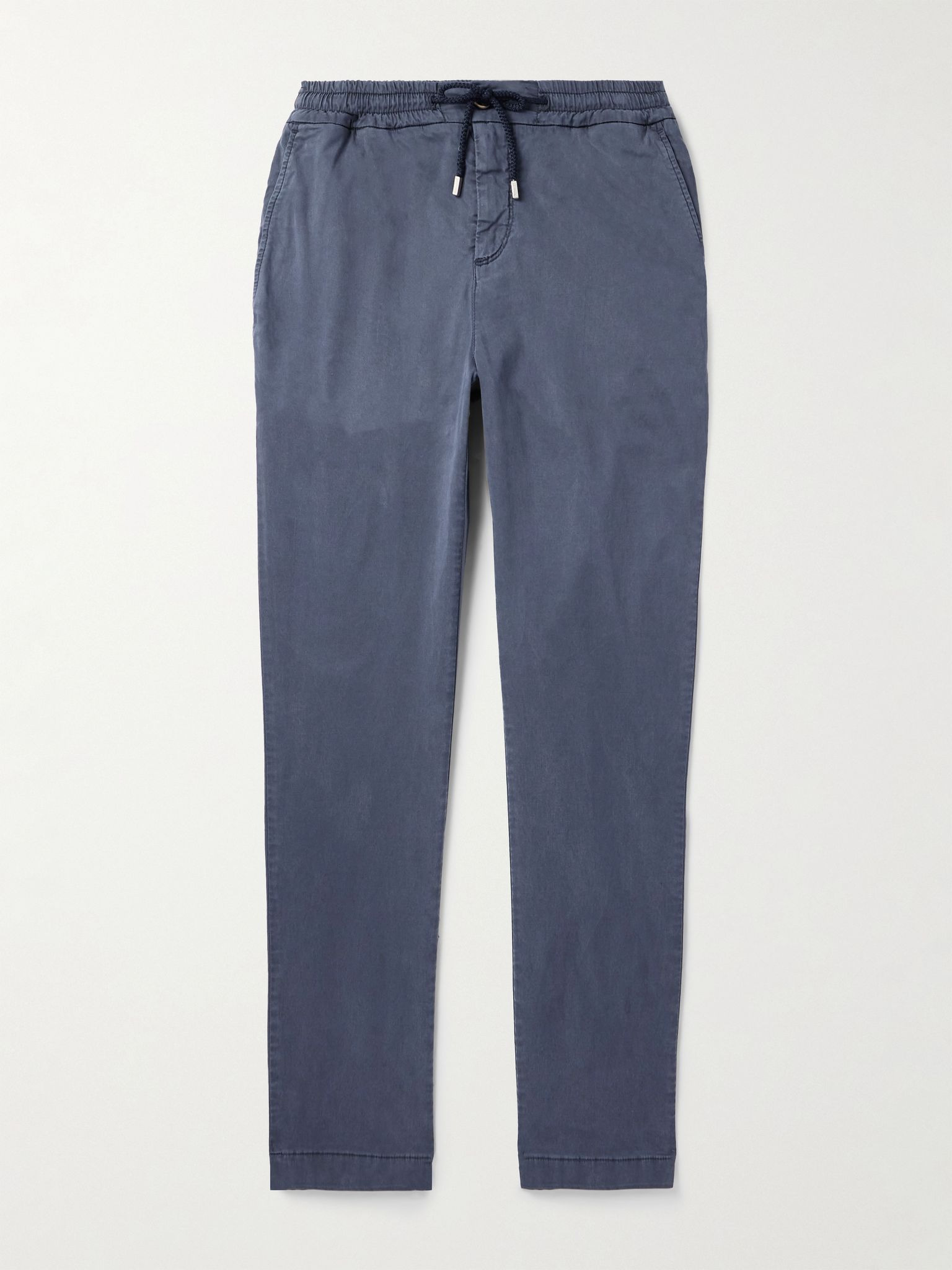 Clemence Slim-Fit Straight-Leg TENCEL™ Lyocell-Blend Drawstring Trousers Blue - 1