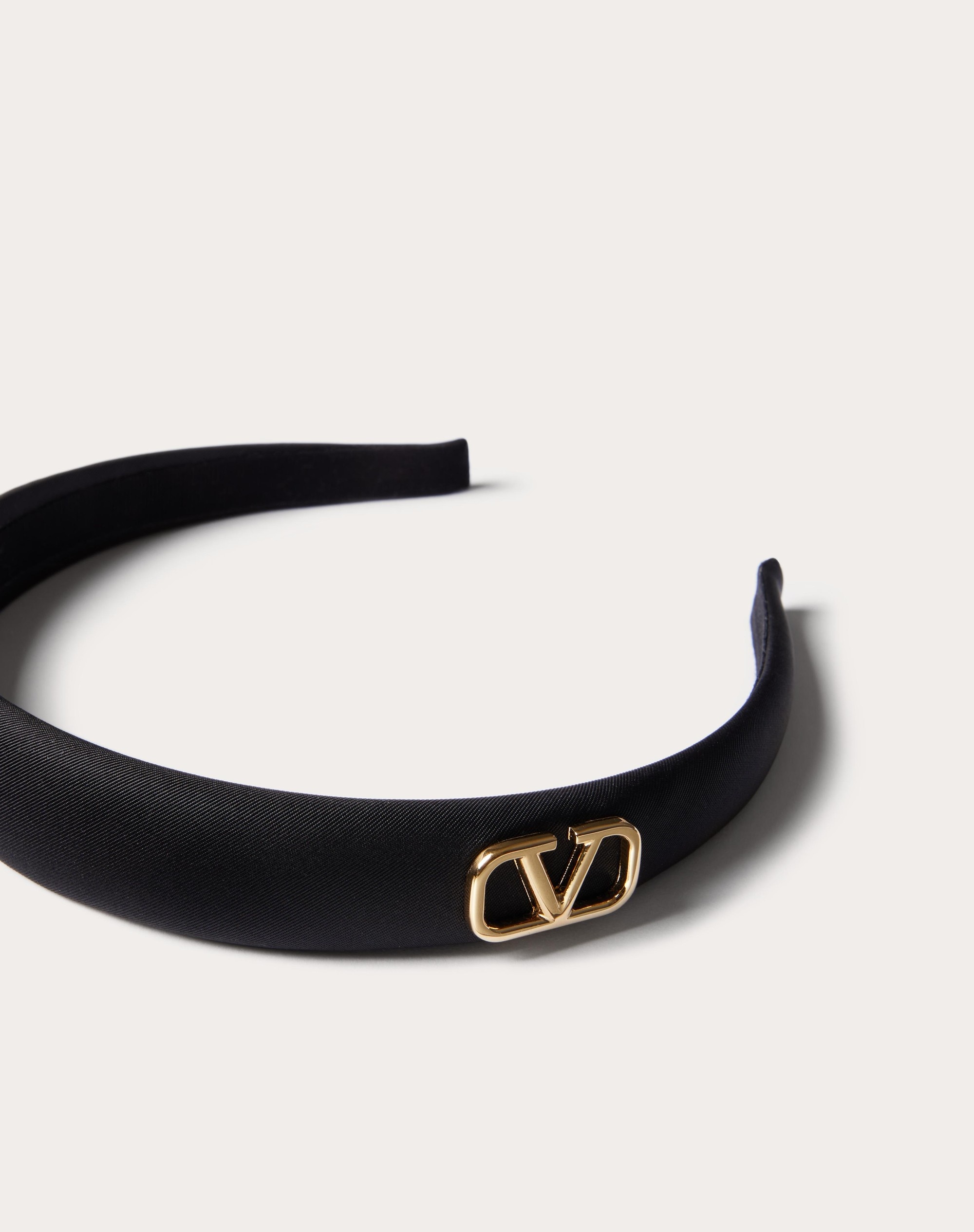 VLOGO SIGNATURE SILK HEADBAND WITH METAL VLOGO SIGNATURE APPLIQUE' - 4