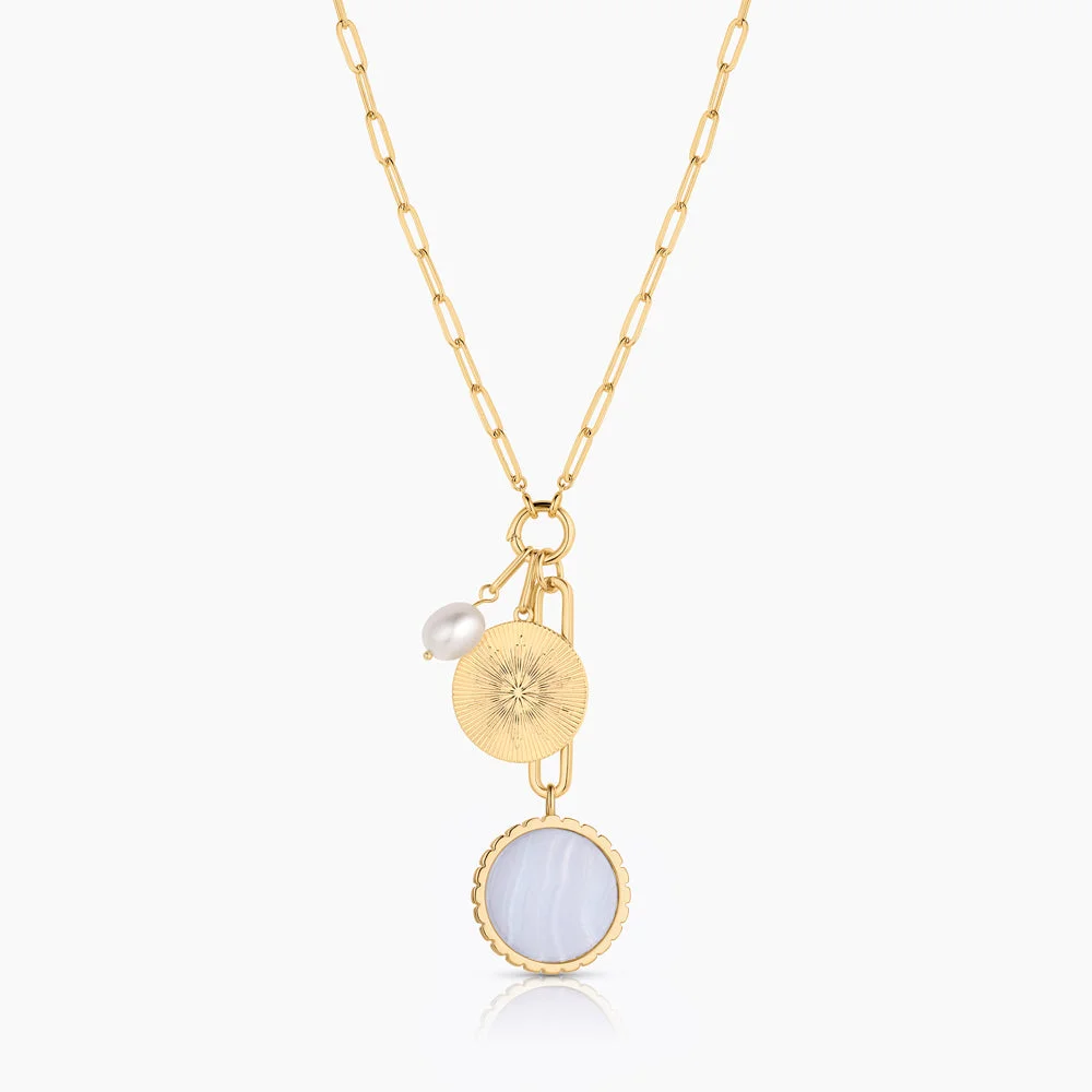 Solario Sundial Blue Lace Necklace - 1