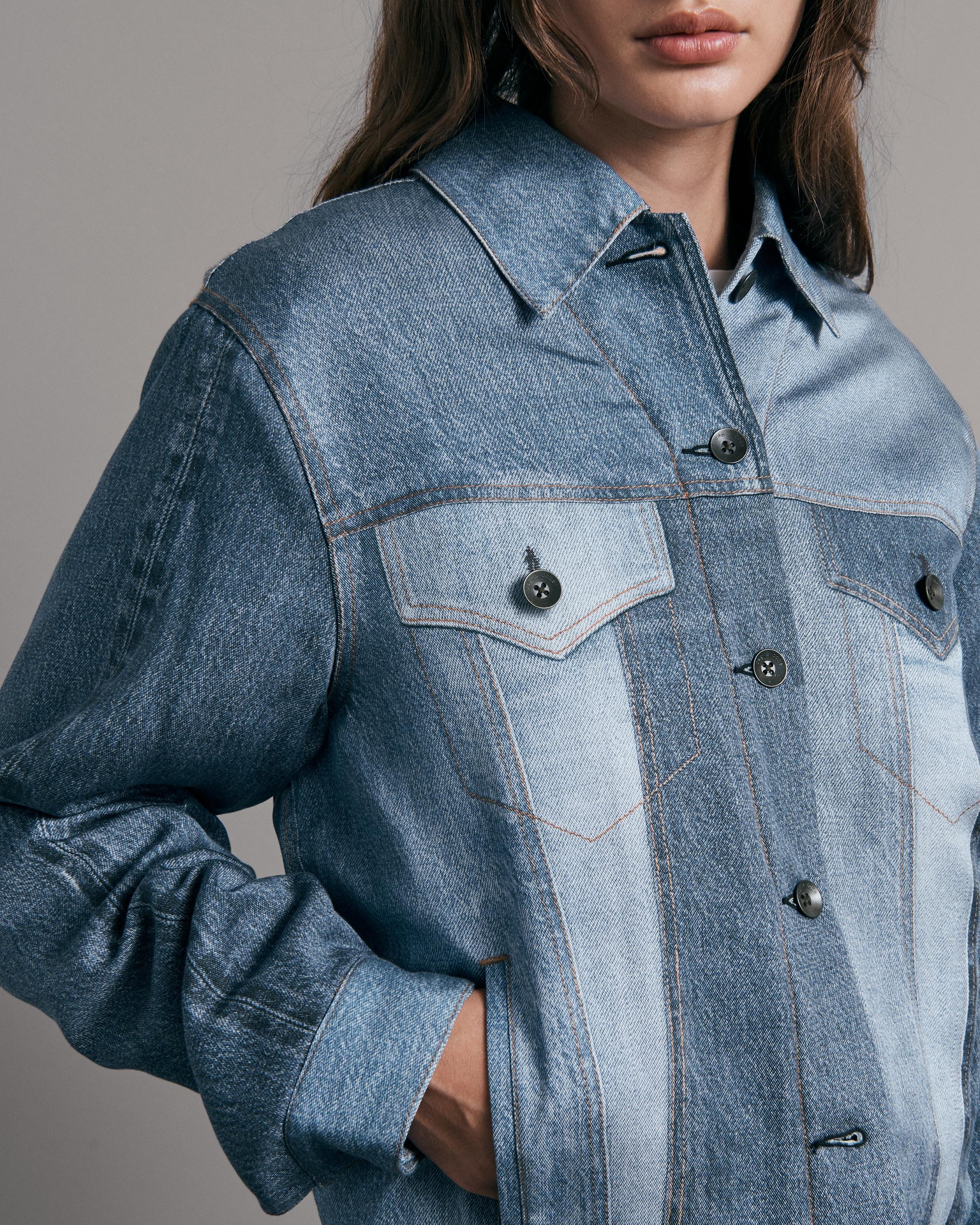 Liquid Miramar Trucker Jacket
Printed Tencel Tromp L'oeil Jacket - 7