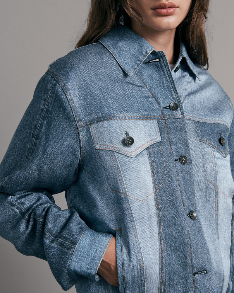 Liquid Miramar Trucker Jacket
Printed Tencel Tromp L'oeil Jacket 7