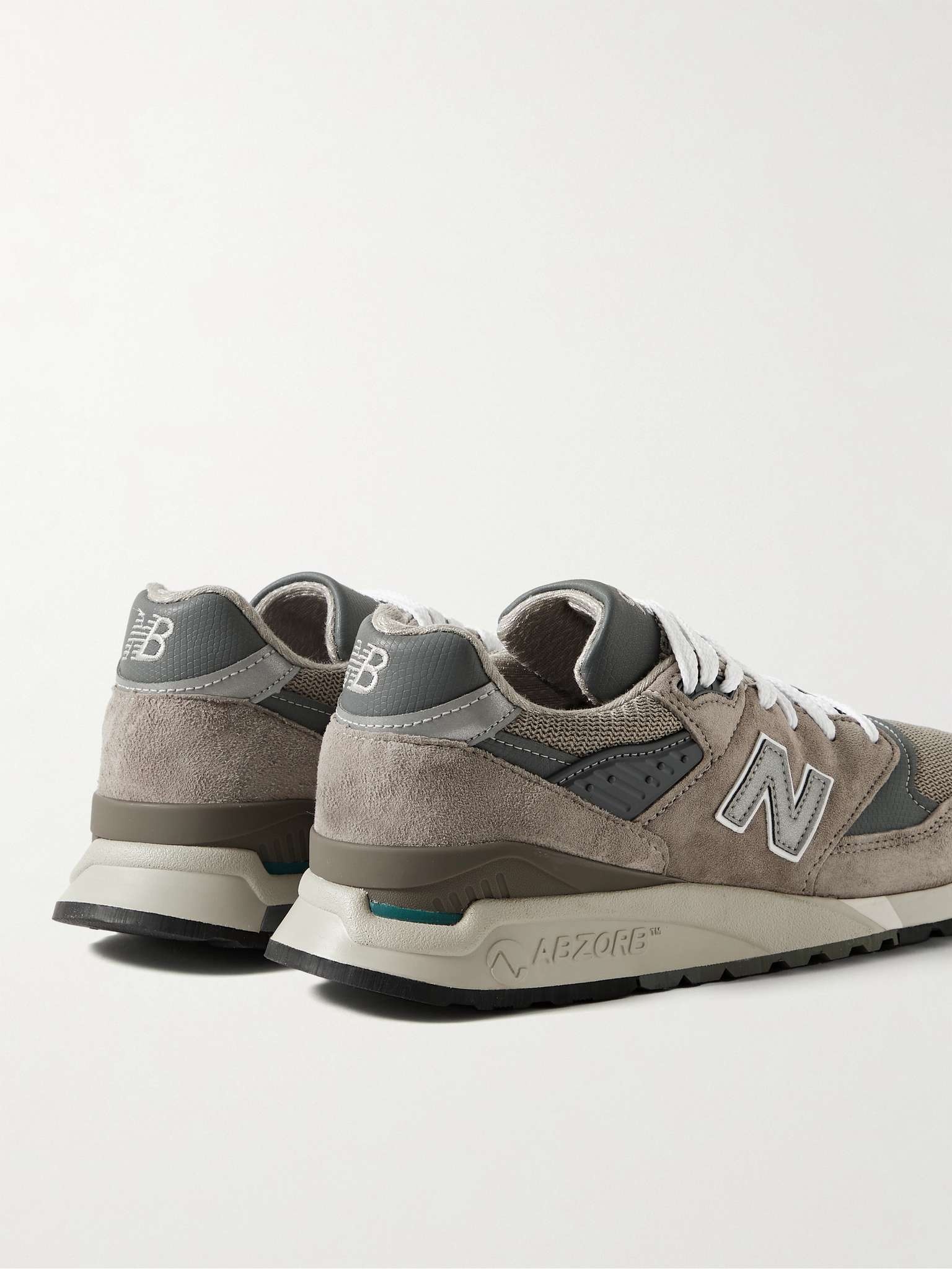 998 Core Rubber-Trimmed Leather, Mesh and Suede Sneakers - 4