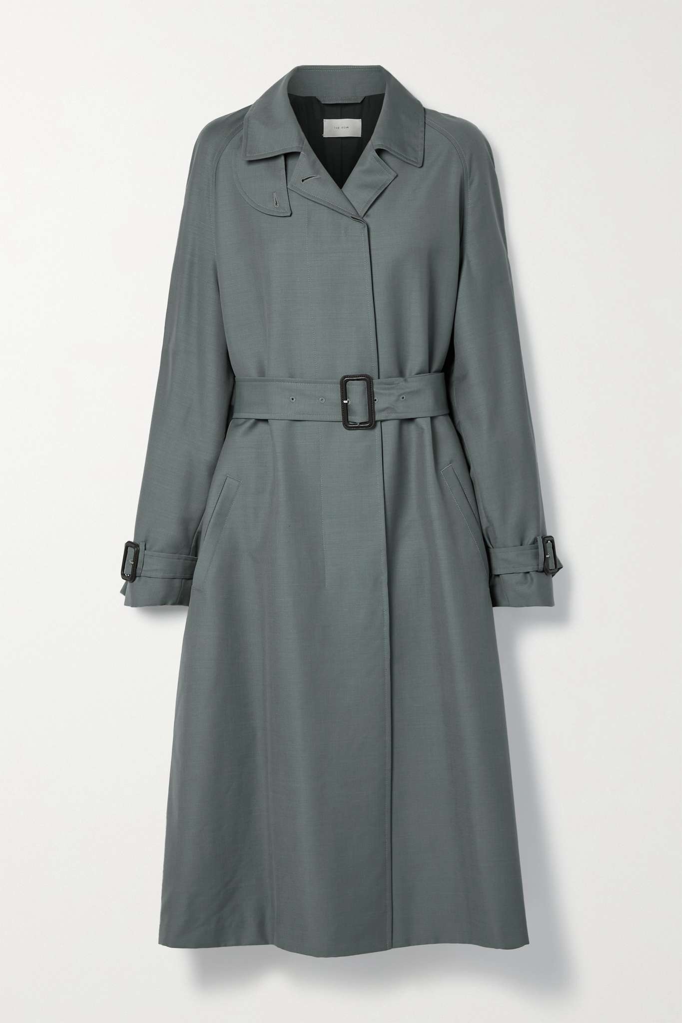 Karim belted wool and mohair-blend coat - 1